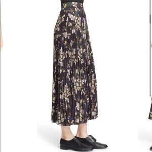 A.L.C. Pleated Williams Floral Maxi Skirt